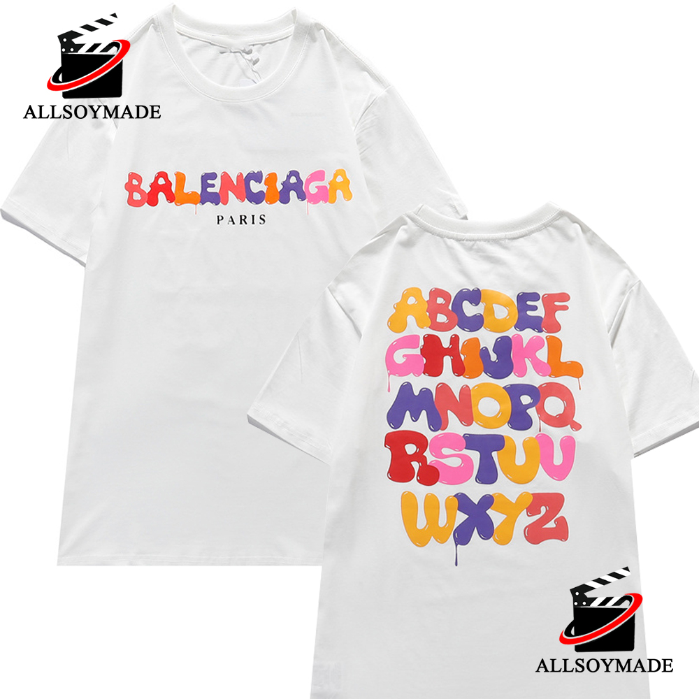 Watercolor Alphabet Balenciaga T Shirt For Men Women - Allsoymade