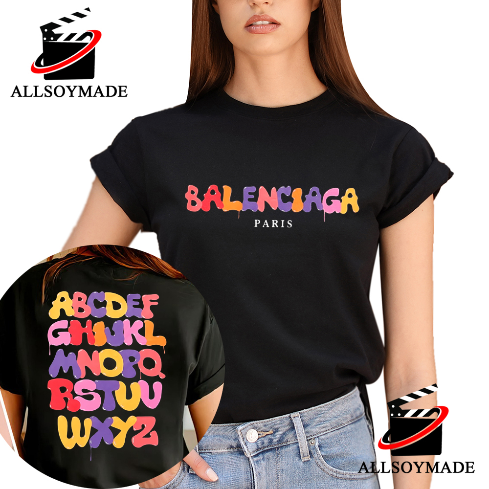 Watercolor Alphabet Balenciaga T Shirt For Men Women - Allsoymade