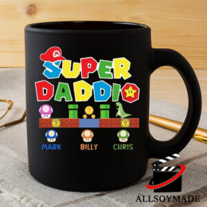 Mario Bros Super Daddio Mug, Best Personalized Fathers Day Gifts, Nintendo Coffee Mug