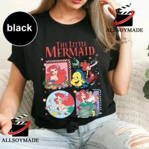 Funny Flounder Sebastian Characters Movie The Little Mermaid T Shirt Womens, Vintage Ariel Birthday Shirt 1