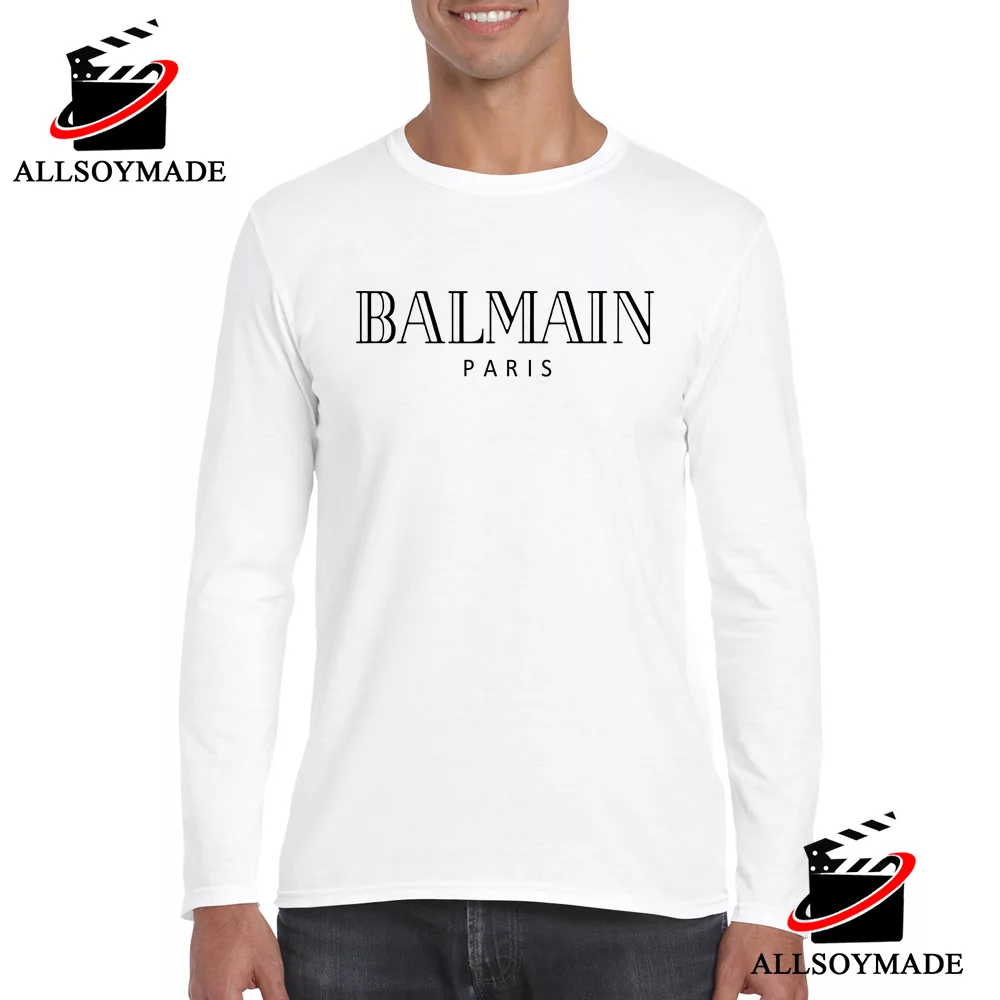 Original Balmain Paris T Shirt Women, Balmain Sleeve Shirt -