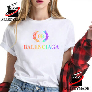 Colorful Blusa Logo Balenciaga T Shirt For Men Women 1