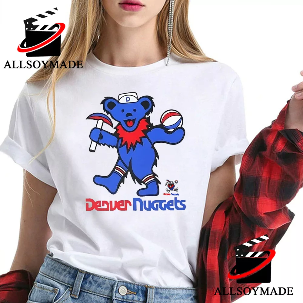 Funny Grateful Dead Dancing Bear Denver Nuggets T Shirt, Denver Nuggets Merchandise