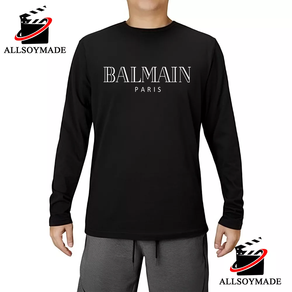 Original Balmain Paris T Shirt Women, Balmain Sleeve Shirt -