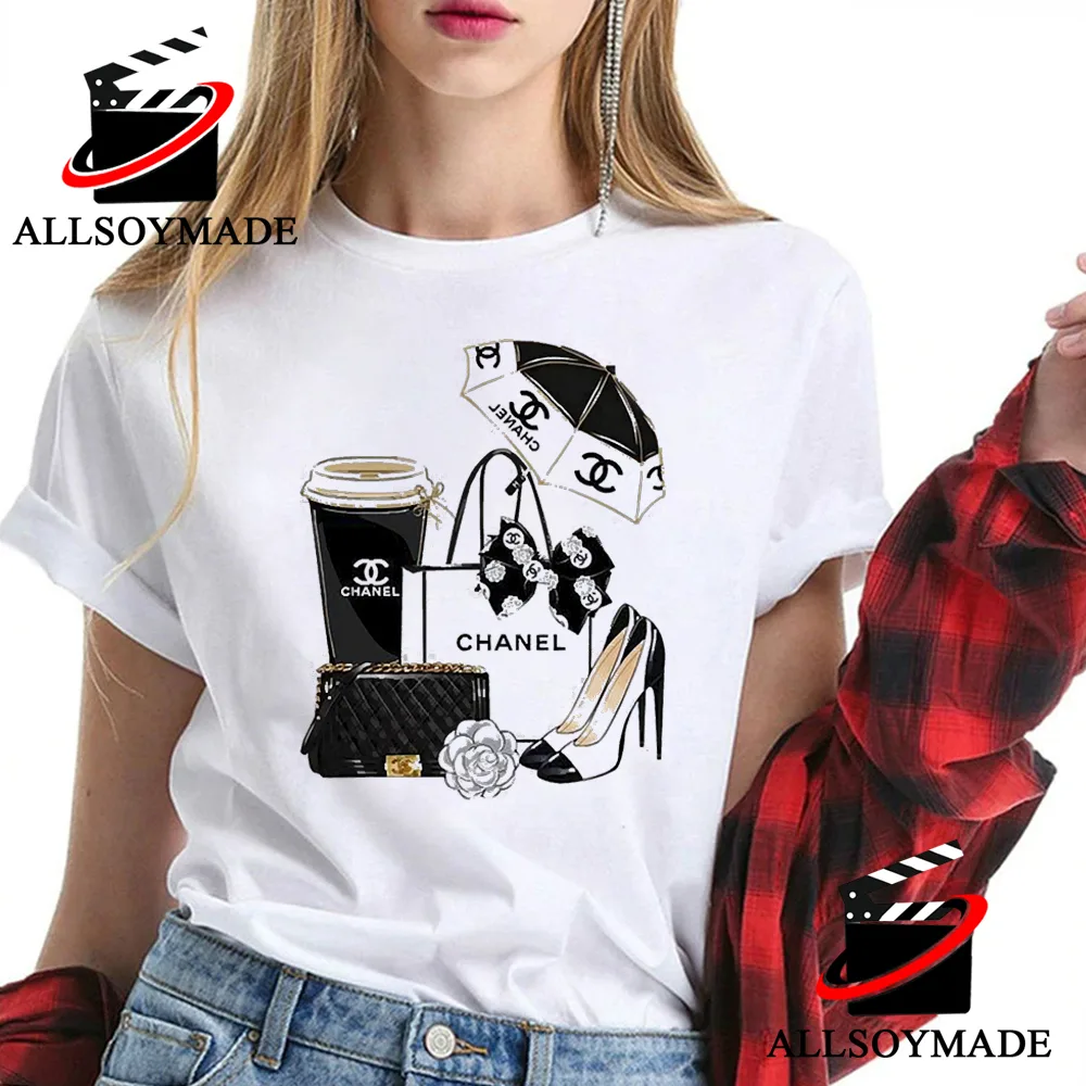 High Heels Drip Chanel Logo T Shirt, Chanel T Shirt For Sale - Allsoymade
