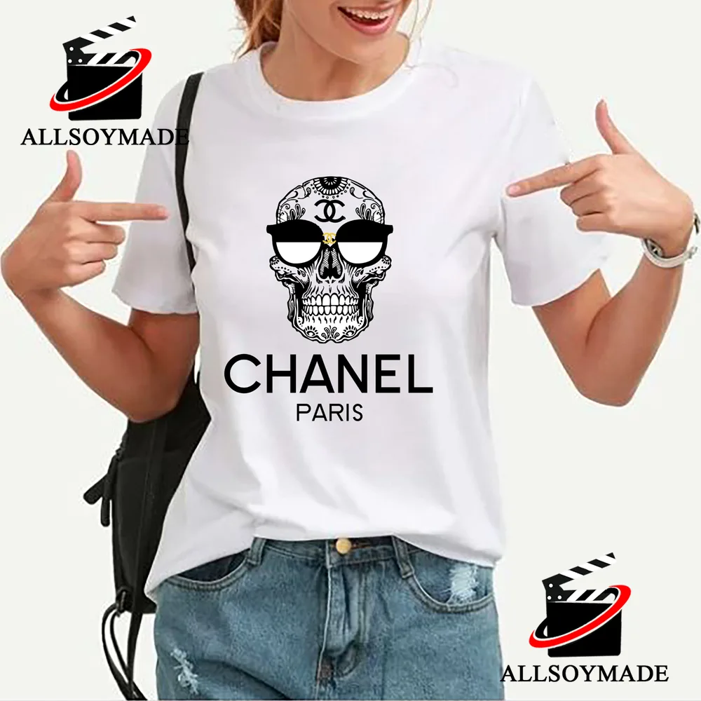 Cheap Skull Chanel White T Shirt, Logo Chanel T Shirt Original