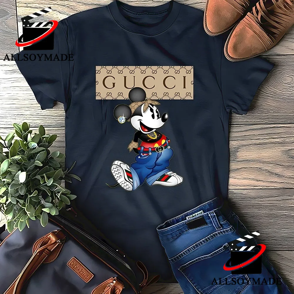 Mickey Mouse And Minnie Mouse Gucci Logo T Shirts, Hoodies