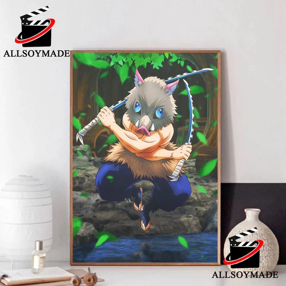 Unique Anime Character Movie Demon Slayer Inosuke Poster, Demon Slayer Poster Canvas