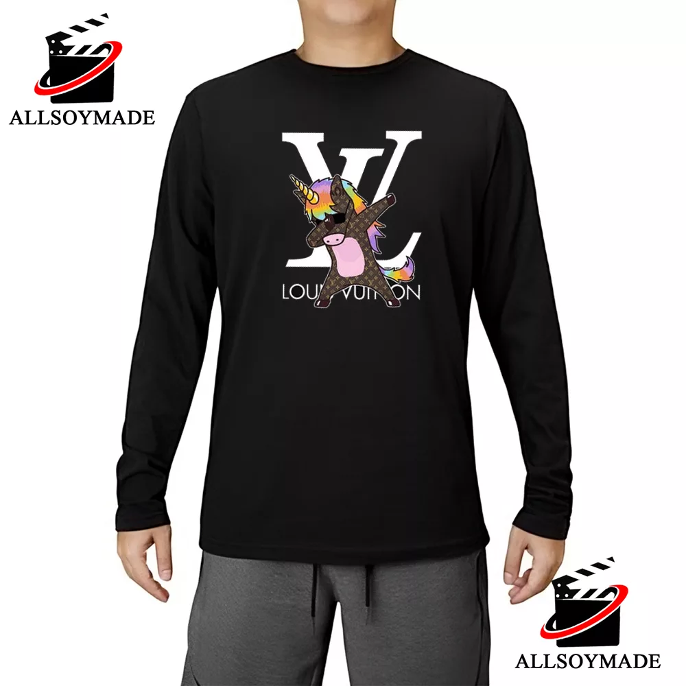 Funny Unicorn Dabbing Louis Vuitton T Shirt Black, Sale Louis Vuitton Mens  T Shirt - Allsoymade