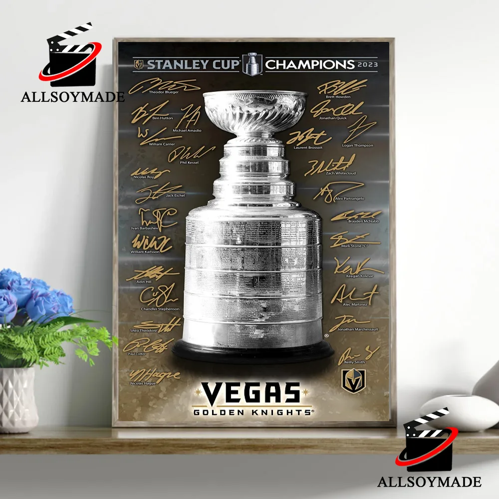 Cheap Signature Of All Players Vegas Golden Knights Poster, Golden Knights  Stanley Cup Champions Poster - Allsoymade