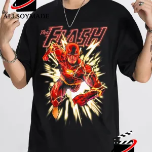 Glow The Flash T Shirt Mens, Barry Allen DC Superhero T Shirt Mens 1