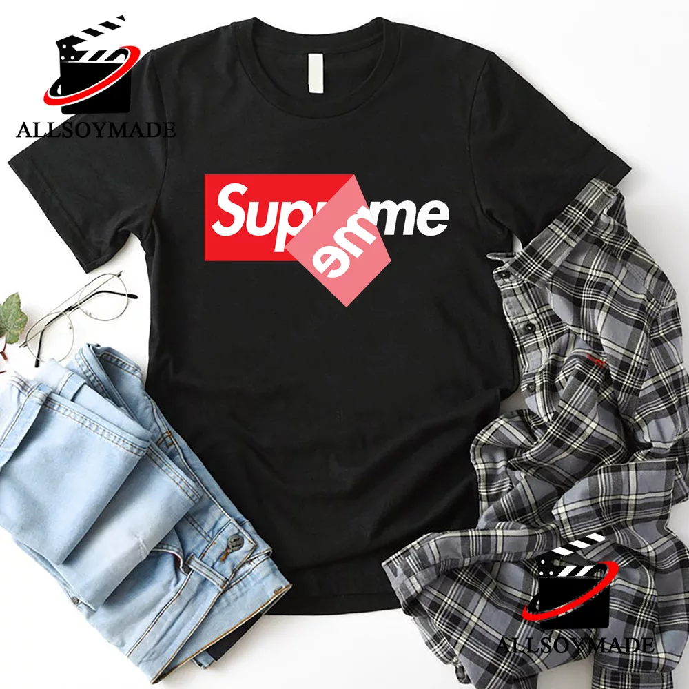 Red Supreme Box Logo T Shirt, Cheap Logo Supreme T Shirt Original