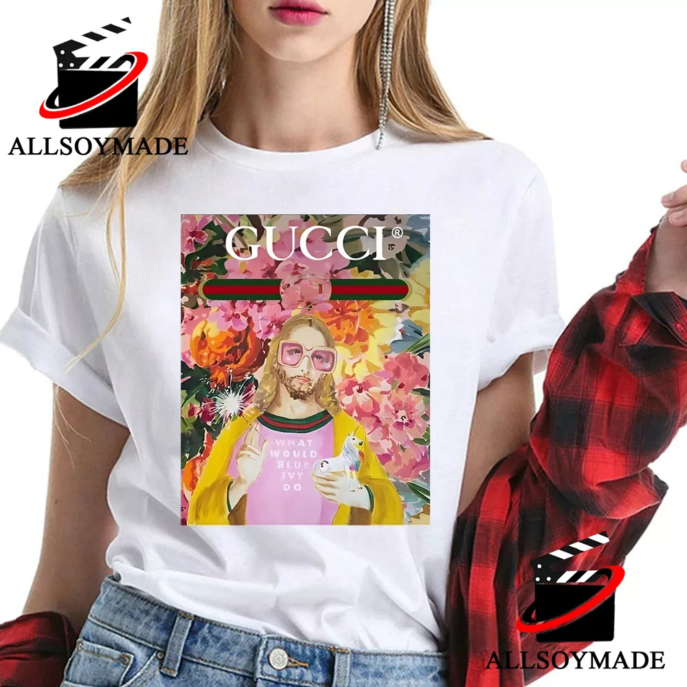 Cheap Jesus Flower Gucci T Shirt Womens, Black Gucci T Shirt Mens