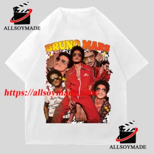 Vintage Signature Bruno Mars T Shirt, New Bruno Mars Merch Best