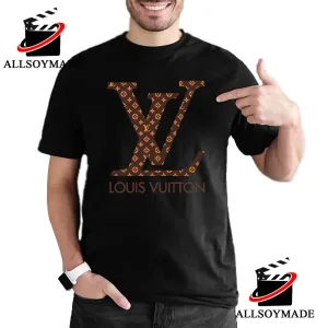 Louis Vuitton Yellow Pattern Black Luxury Brand T-Shirt For Men Women in  2023