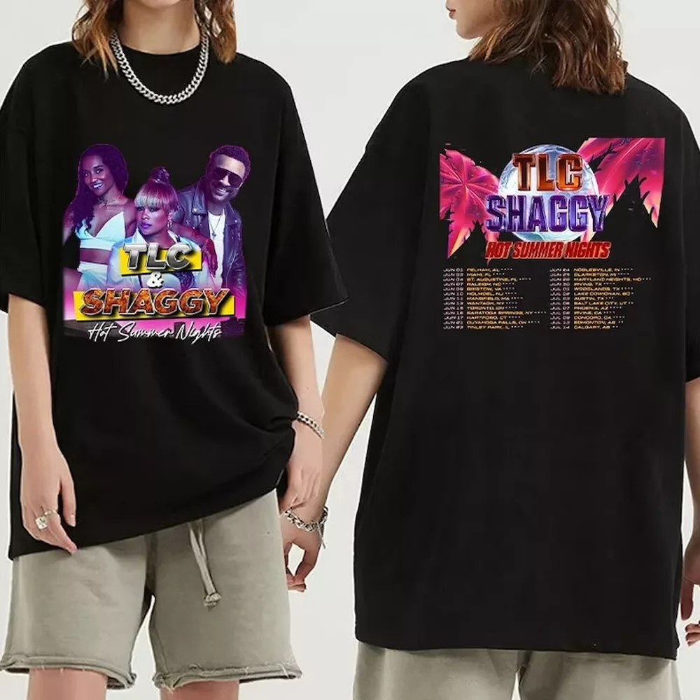 Cheap TLC and Shaggy Hot Summer Night Tour 2023 T Shirt, American