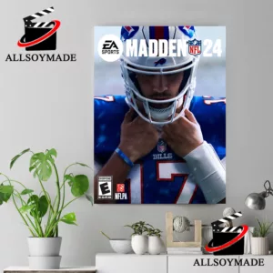 EA Sports Buffalo Bills Quarterback Josh Allen Madden 24 Poster, Cheap Buffalo Bills Merchandise
