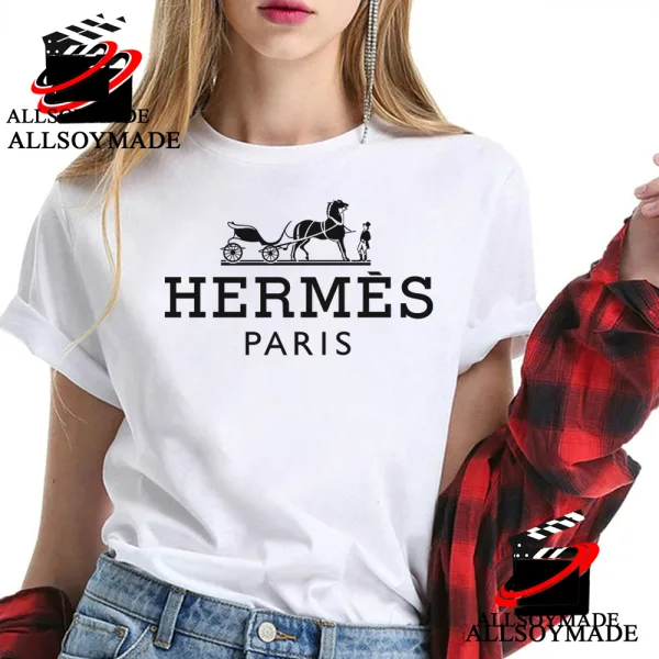 Logo Hermes T Shirt Womens, Hermes Paris T Shirt