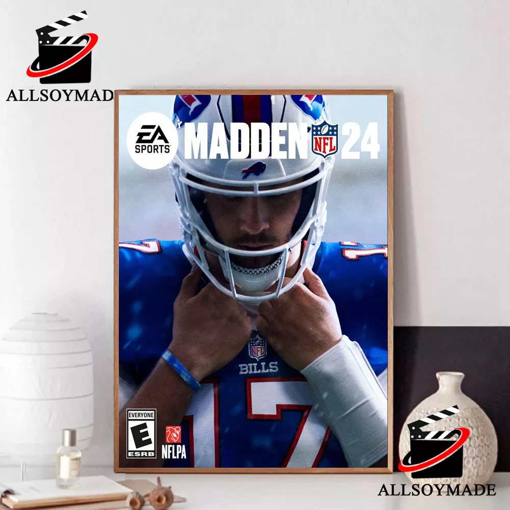New EA Sports Buffalo Bills Quarterback Josh Allen Madden 24 Poster, Cheap Buffalo Bills Merchandise