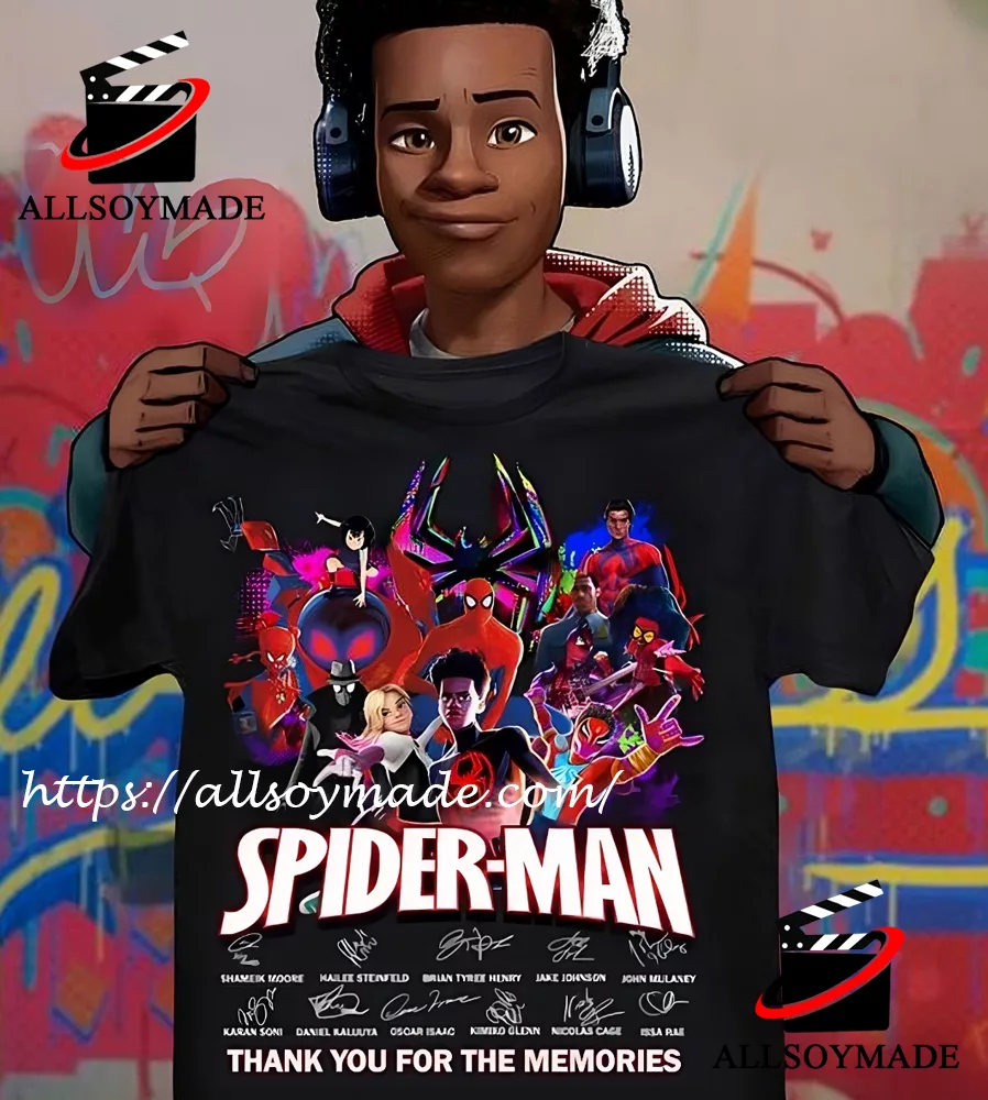 Limited Signature All Characters Movie Spider Man T Shirts For