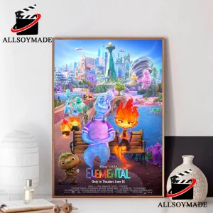 All Characters Disney Pixar Movie Elemental Poster, Gifts For Disney Lovers Adults