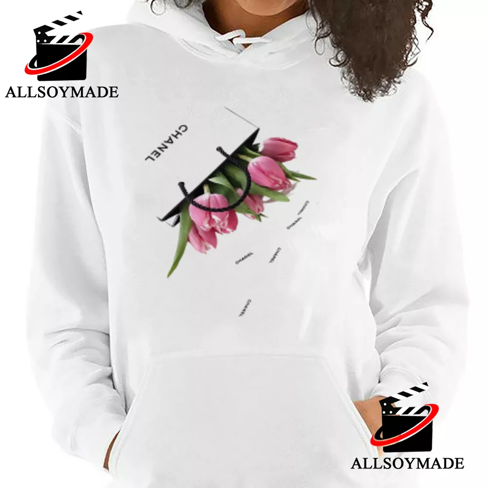 Unique Flower Chanel T Shirts For Sale, White Chanel Sweat Shirt