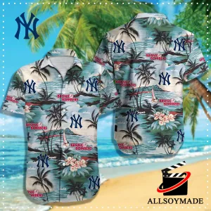 Hibiscus Summer Beach New York Yankees Hawaiian Shirt, NY Yankees Merchandise