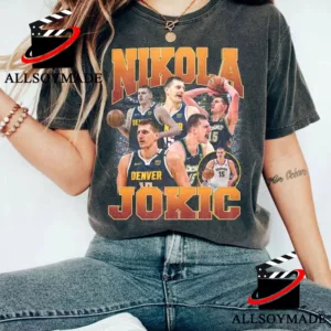 Nikola Jokic T-Shirt, Denver Nuggets Nba Classic 90s Graphic Tee