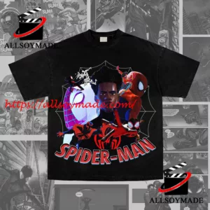 Limited Miles Morales And Spider Gwen Vintage Spiderman T Shirt