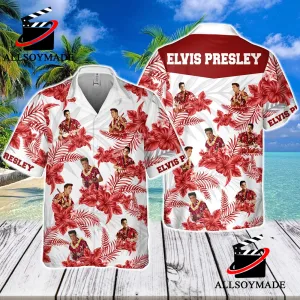 Cheap Hibiscus Flower Elvis Presley Hawaiian Shirt, Floral Hawaiian Shirt Gifts For Elvis Lovers