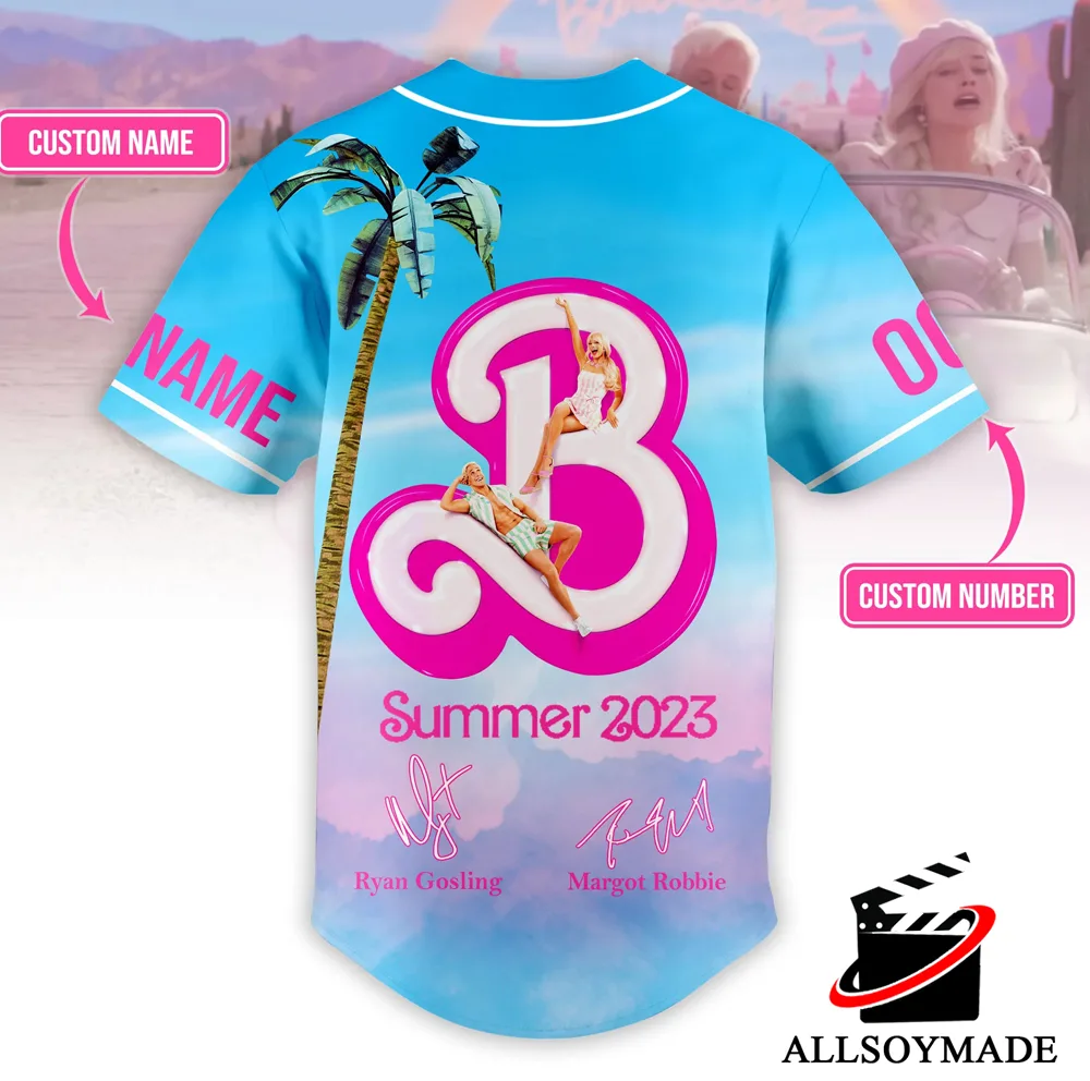 Cheap Margot Robbie And Ryan Gosling Barbie Baseball Jersey