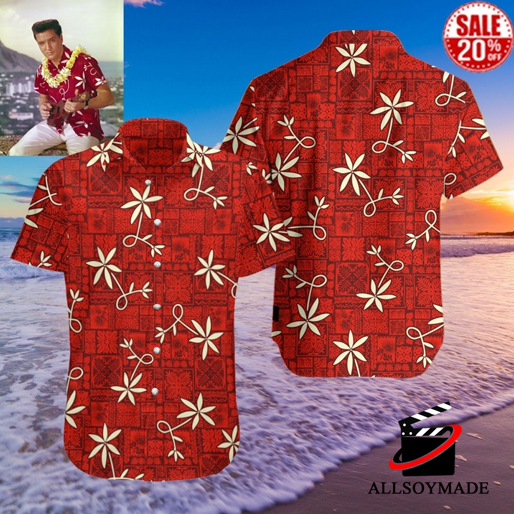 Elvis Presley Blue Red Color Unisex, Hawaiian Shirt, Aloha Shirt US size