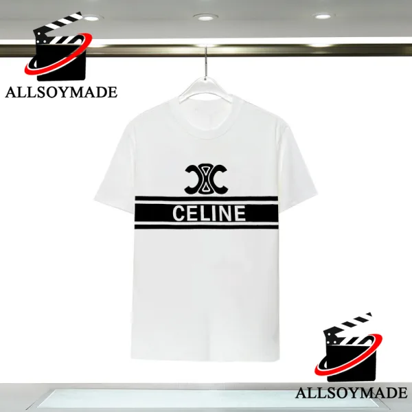Cheap Basic Logo Celine White T Shirt, Celine T Shirt Sale Women Men