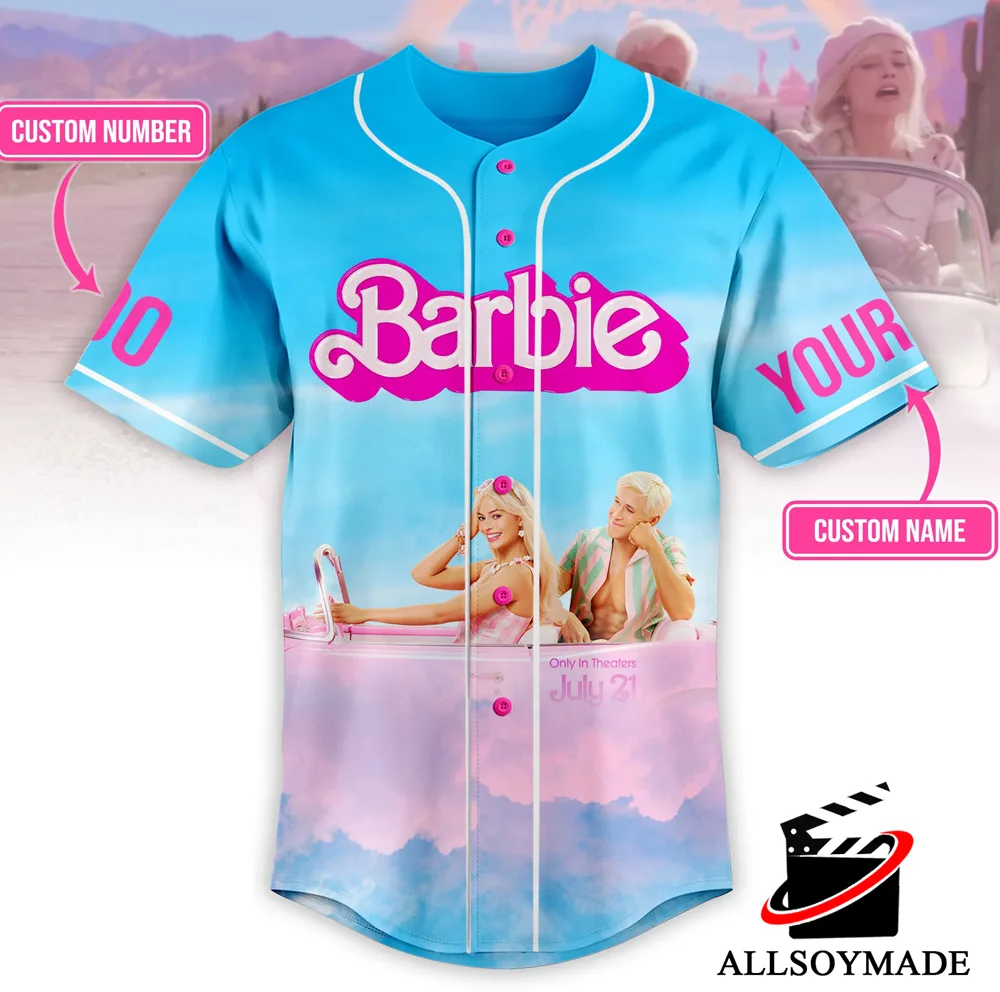 Cheap Margot Robbie And Ryan Gosling Barbie Baseball Jersey