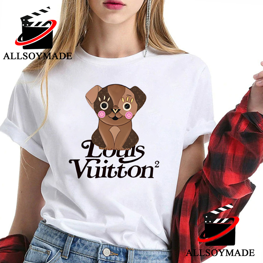 Cute Dog Louis Vuitton White T Shirt, Louis Vuitton T Shirt Sale