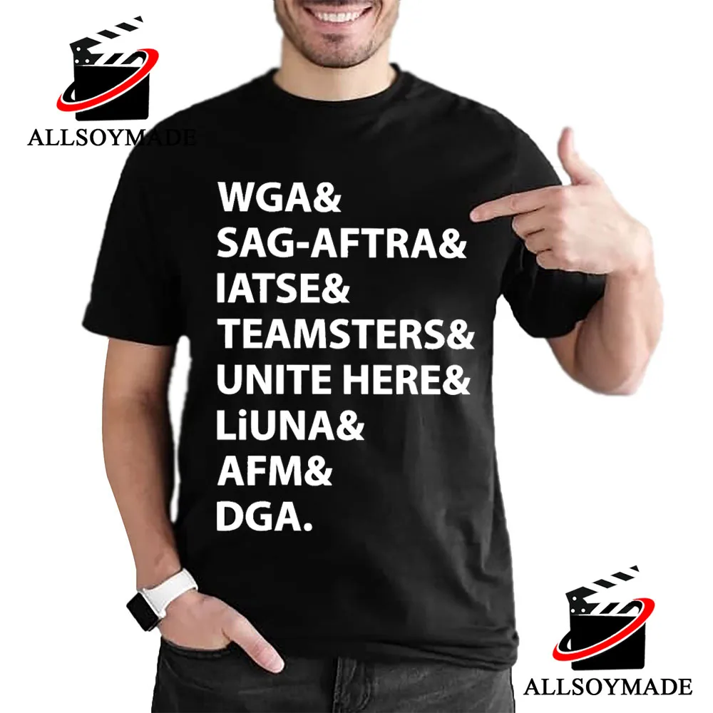 New Wga Sag Aftra Latse Teamsters T Shirt, Supports Wga T Shirt