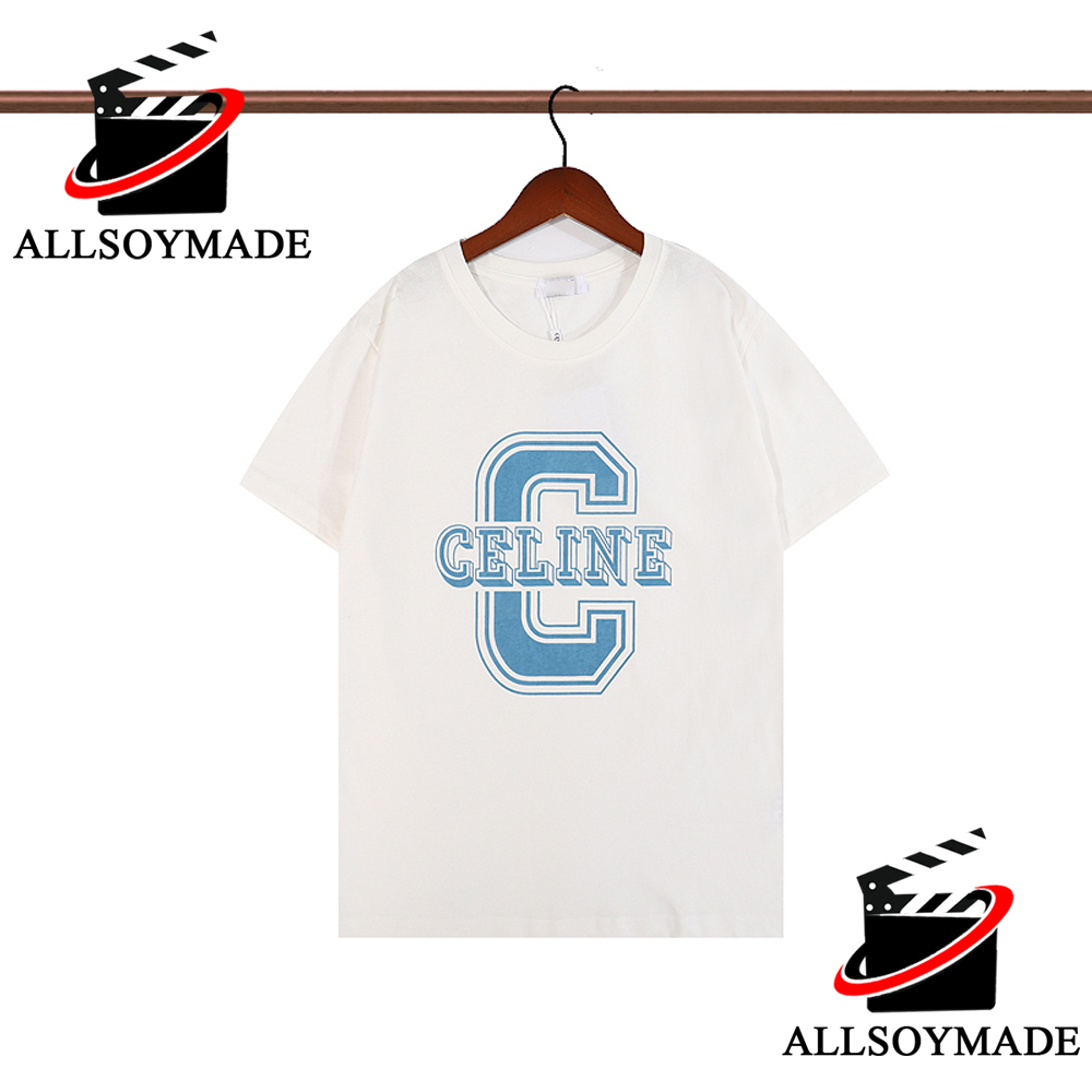 Cheap Basic Logo Celine White T Shirt, Celine T Shirt Sale Women Men -  Allsoymade