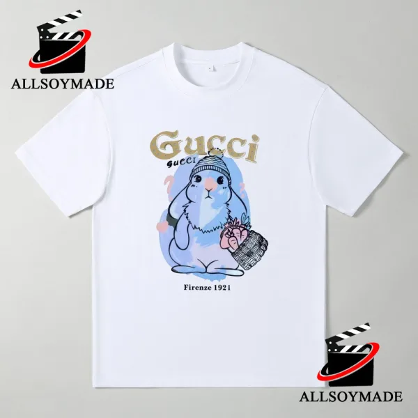 Cute Firenze 1921 Rabbit Gucci T Shirt Womens, Cheap Gucci T Shirt Mens