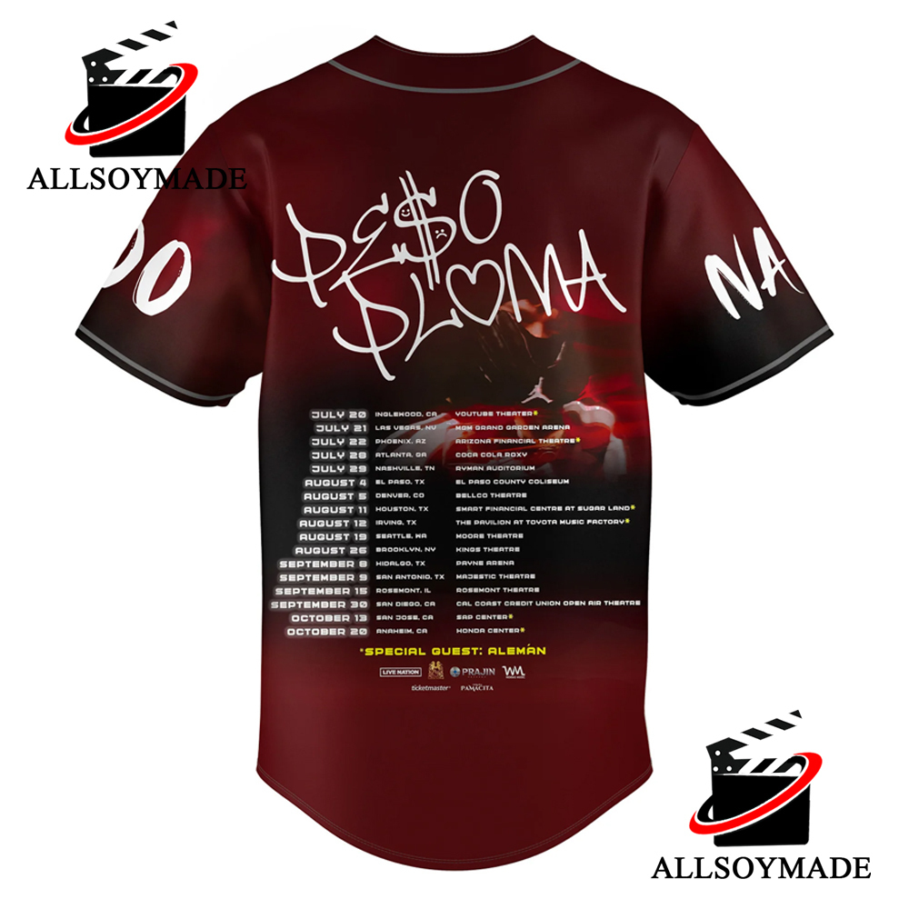 Cheap Custom Name Peso Pluma Doble P Tour 2023 Baseball Jersey, Peso Pluma  Concert T Shirt - Allsoymade