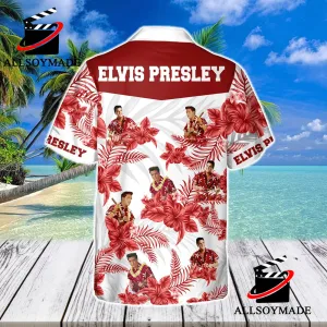 Cheap Hibiscus Flower Elvis Presley Hawaiian Shirt, Floral Hawaiian Shirt Gifts For Elvis Lovers