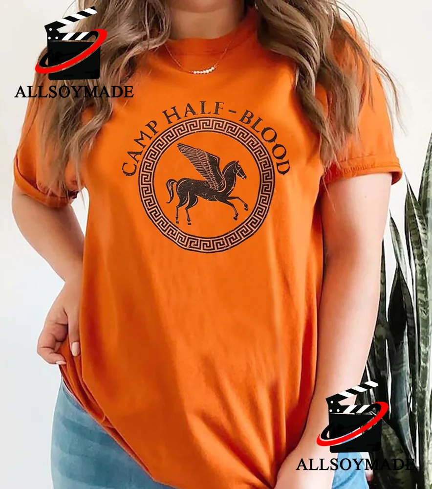  Today Sale Camp Half Blood Halloween T Shirt Movie Percy  Jackson for Him or Her Fans Orange : Clothing, Shoes & Jewelry