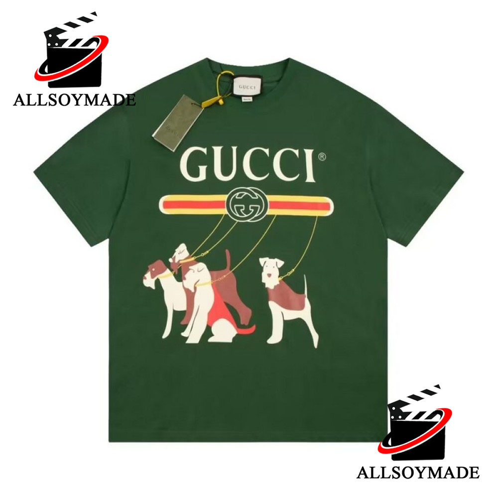 Gucci Logo Dog Print T-shirt in Natural for Men