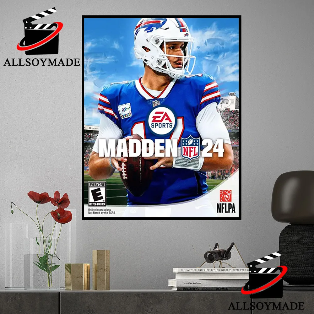 Josh Allen Buffalo Bills EA Sports Game NFL Madden 24 New Cover Home Decor  Poster Canvas - Binteez