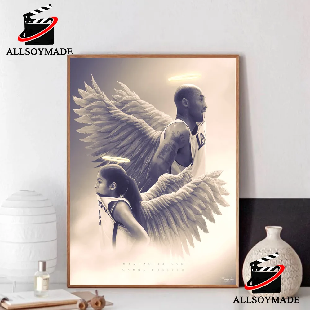 Memorial Basketball Players Kobe and Gigi Poster, Unique Kobe Bryant Poster  - Allsoymade