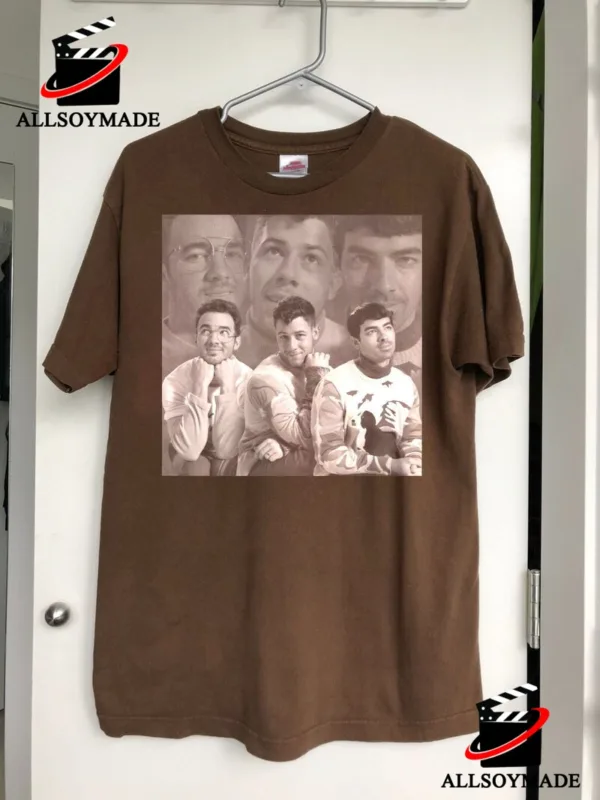Vintage Portrait American Pop Rock Band Jonas Brothers T Shirt, Cheap Jonas Brothers Tour Merch