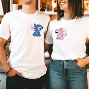 Tee shirt couple stitch et angel