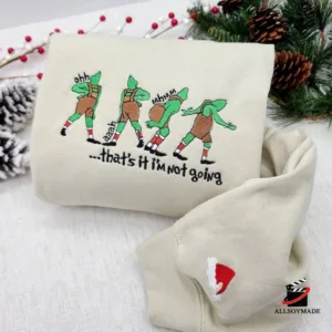 Grinch Christmas Embroidered Sweatshirt, Grinch Couple Gift