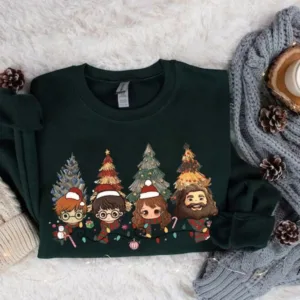 Harry Potter Wizard Houses Christmas Tree Sweatshirt