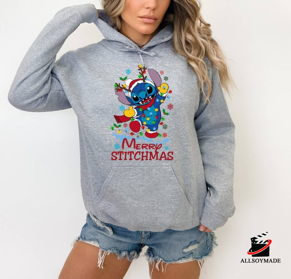 Disney Stitch Santa Christmas Light Sweatshirt - Allsoymade