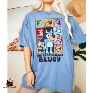Bluey Inspired chest Names List Unisex Soft Style T-shirt Bluey